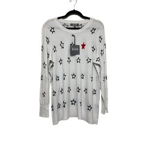 Marled Reunited Clothing Star Sweater / long sleeved top, red white & blue